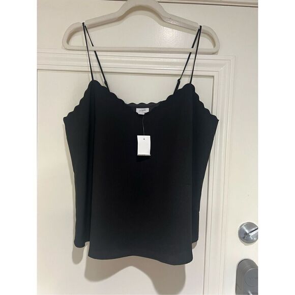 NWT J.Crew Cami with Scalloped Trim Black Size 12 - Picture 3 of 5